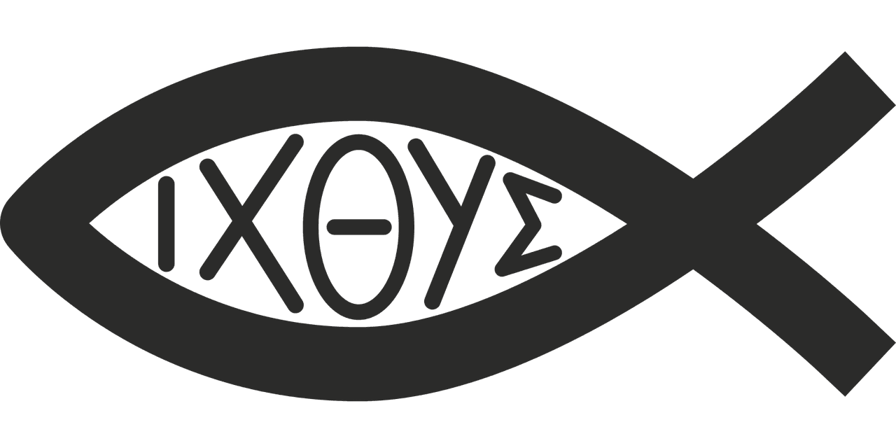 Den stiliserade kristna symbolen i form av en fisk